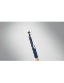 Stylo personnalisé en aluminium à encre bleue - SPARTA Matières : bambou Couleurs : bleu personnalisation sur mesure