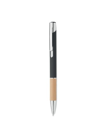 Stylo personnalisé en aluminium à encre bleue - SPARTA Matières : bambou Couleurs : noir cadeau entreprise pas cher
