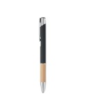 Stylo personnalisé en aluminium à encre bleue - SPARTA Matières : bambou Couleurs : noir objet promotionnel éco-responsable