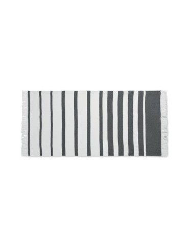 Serviette de plage  personnalisée 70x140cm - SEAQUAL® Matières : coton recyclé Couleurs : gris livraison express 24h 48h