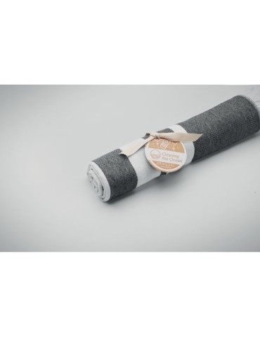 Serviette de plage  personnalisée 70x140cm - SEAQUAL® Matières : coton recyclé Couleurs : gris goodies entreprise design