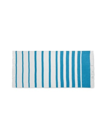 Serviette de plage  personnalisée 70x140cm - SEAQUAL® Matières : coton recyclé Couleurs : turquoise objet promotionnel éco-respo