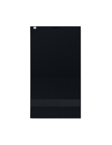 Serviette de bain éponge personnalisée en coton organique 50x30cm SERRY Matières : coton biologique Couleurs : noir cadeau clien