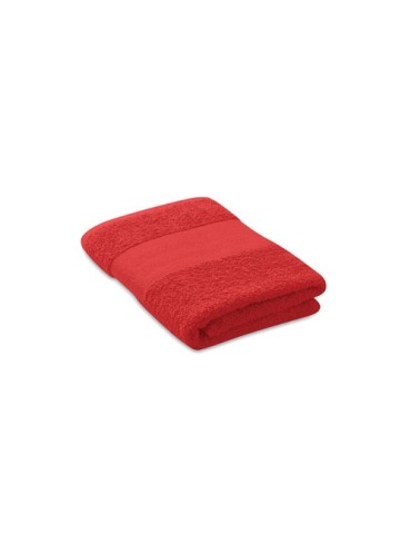 Serviette de bain éponge personnalisée en coton organique 50x30cm SERRY Matières : coton biologique Couleurs : rouge livraison e