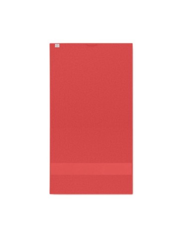 Serviette de bain éponge personnalisée en coton organique 50x30cm SERRY Matières : coton biologique Couleurs : rouge objet publi
