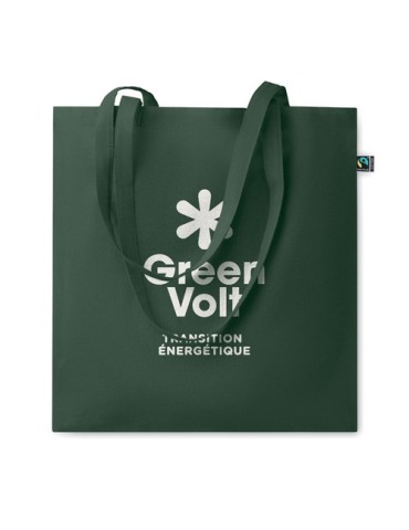 Sac shopping  personnalisé 140gr/m² - Fairtrade OSOLE COLOUR Matières : coton Couleurs : vert foncé objet publicitaire robuste