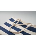 Sac de plage personnalisable en coton 220 gr/m² - HEAVEN STRIPE Matières : coton Couleurs : bleu marquage laser ultra précis