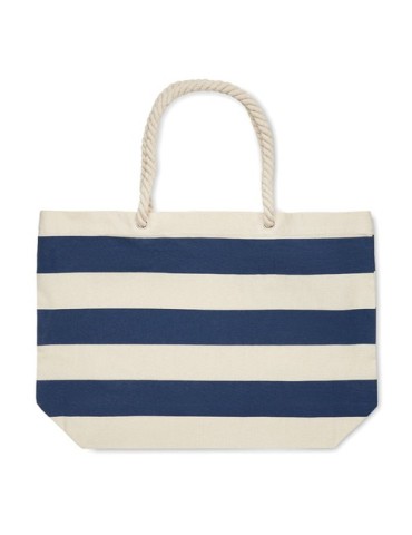 Sac de plage personnalisable en coton 220 gr/m² - HEAVEN STRIPE Matières : coton Couleurs : bleu objet promotionnel éco-responsa
