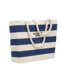 Sac de plage personnalisable en coton 220 gr/m² - HEAVEN STRIPE Matières : coton Couleurs : bleu impression logo haute qualité
