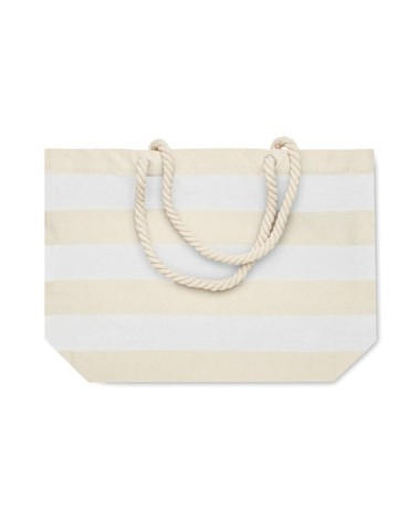 Sac de plage personnalisable en coton 220 gr/m² - HEAVEN STRIPE Matières : coton Couleurs : blanc livraison express 24h 48h