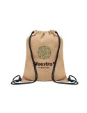 Sac à cordon  en jute - FUKURO Matières : jute Couleurs : noir impression haute définition