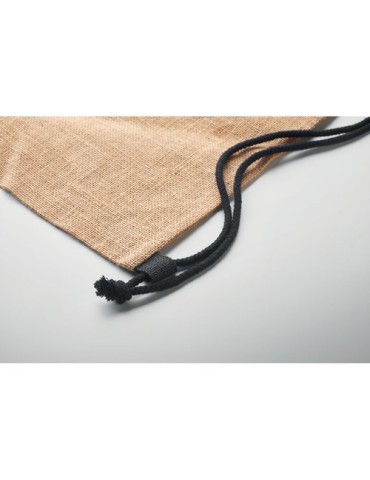 Sac à cordon  en jute - FUKURO Matières : jute Couleurs : noir cadeau collaborateur premium