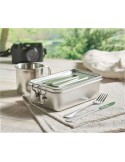 Lunchbox personnalisée en acier inox pas cher - TAMELUNCH idéale pour vos repas Matières : acier inoxydable Couleurs : argenté g