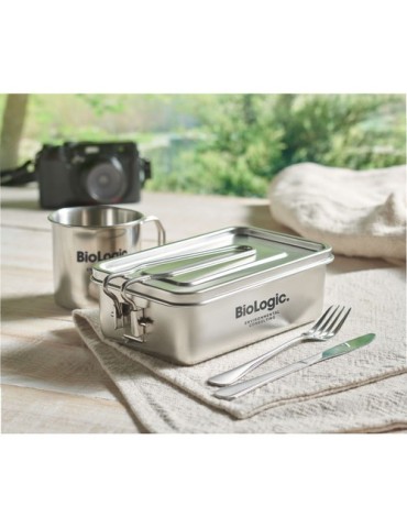 Lunchbox personnalisée en acier inox pas cher - TAMELUNCH idéale pour vos repas Matières : acier inoxydable Couleurs : argenté i