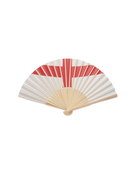 Éventail à motif de drapeau personnalisable FUNFAN objet promotionnel éco-responsable