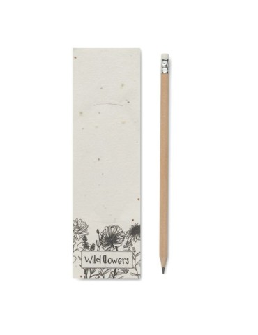 Crayon à papier  et pratique avec graines - PENSEED Matières : bois Couleurs : blanc impression haute définition