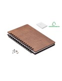 Carnet A5 Éco-responsable Personnalisé - GROWBOOK™ SAVAGE Matières : bois Couleurs : marron