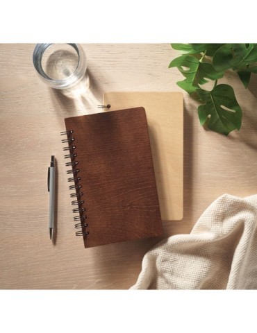 Carnet A5 Éco-responsable Personnalisé - GROWBOOK™ SAVAGE Matières : bois Couleurs : marron personnalisation rapide en France
