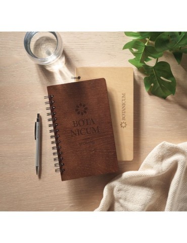 Carnet A5 Éco-responsable Personnalisé - GROWBOOK™ SAVAGE Matières : bois Couleurs : marron cadeau client original