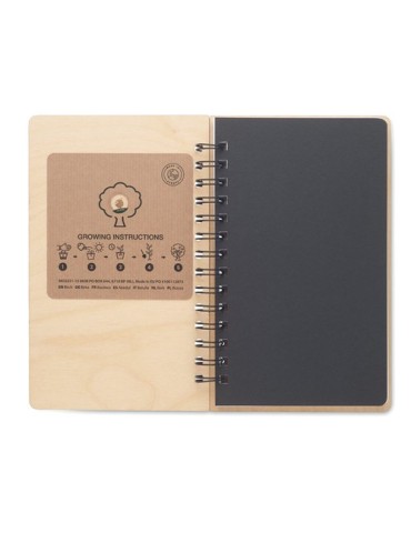 Carnet A5 Éco-responsable Personnalisé - GROWBOOK™ SAVAGE Matières : bois Couleurs : bois cadeau entreprise pas cher