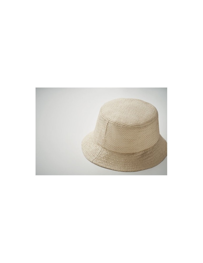 Chapeau bob en paille personnalisé BILGOLA+ marquage laser ultra précis