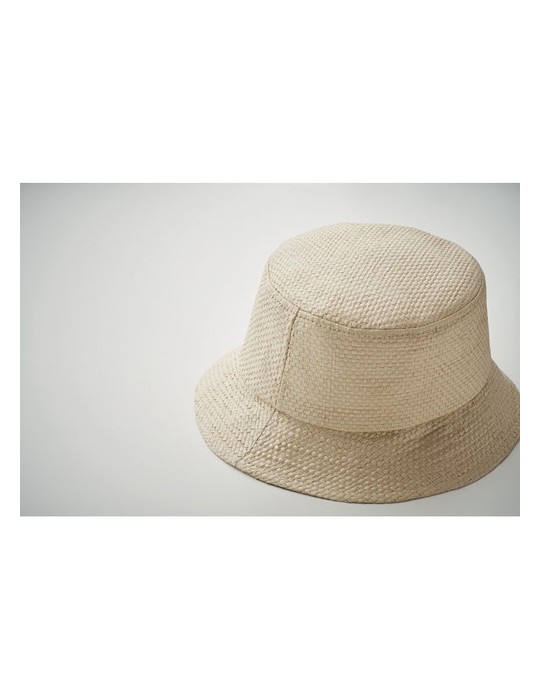 Chapeau bob en paille personnalisé BILGOLA+ marquage laser ultra précis