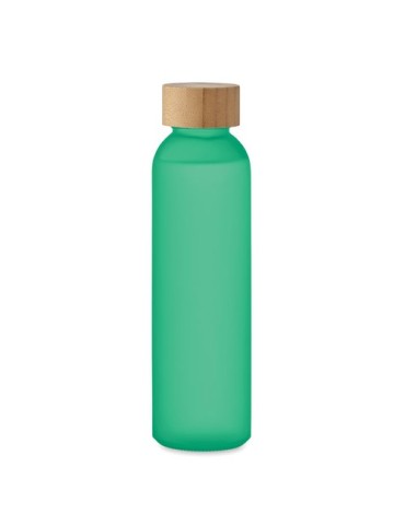 Bouteille en verre dépoli personnalisée 500ml ABE Matières : verre Couleurs : vert transparent objet promotionnel éco-responsabl