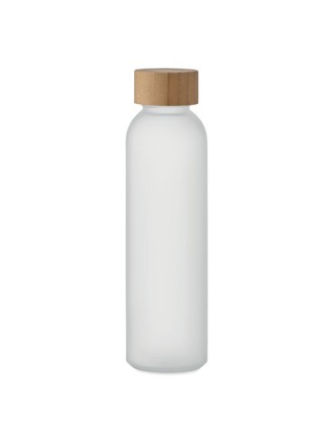 Bouteille en verre dépoli personnalisée 500ml ABE Matières : verre Couleurs : blanc transparent cadeau entreprise pas cher