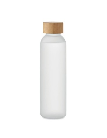 Bouteille en verre dépoli personnalisée 500ml ABE Matières : verre Couleurs : blanc transparent marquage laser ultra précis