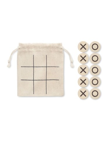 Jeu de morpion en bois personnalisé - Cadeau d'entreprise unique TOPOS Matières : coton Couleurs : beige 2
