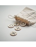 Jeu de morpion en bois personnalisé - Cadeau d'entreprise unique TOPOS Matières : coton Couleurs : beige impression haute défini