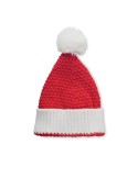 Bonnet de Noël Tricoté Personnalisé - AURIGA Matières : acrylique Couleurs : rouge personnalisable avec votre logo