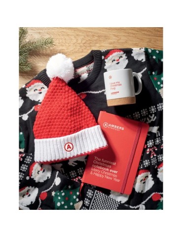 Bonnet de Noël Tricoté Personnalisé - AURIGA Matières : acrylique Couleurs : rouge goodies publicitaire événementiel