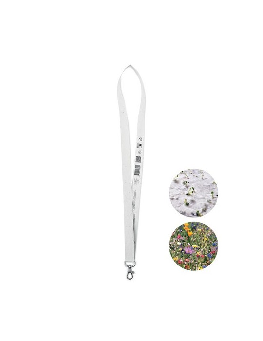 Cordon Papier Graine Éco-responsable Personnalisé à Crochet - LANSEE Matières : métal Couleurs : blanc