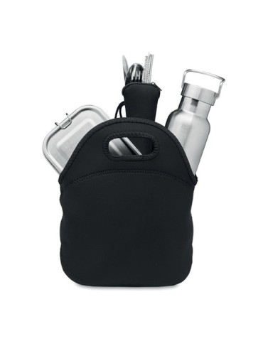 Set à Déjeuner Éco-responsable en Acier Inox Personnalisé ILY - Cadeau Idéal Pas Cher Matières : acier inoxydable Couleurs : noi 2