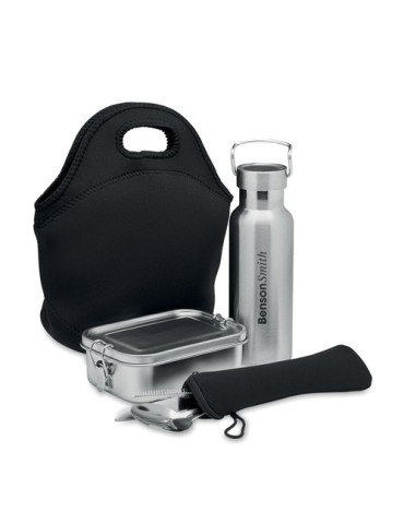 Set à Déjeuner Éco-responsable en Acier Inox Personnalisé ILY - Cadeau Idéal Pas Cher Matières : acier inoxydable Couleurs : noi