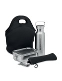 Set à Déjeuner Éco-responsable en Acier Inox Personnalisé ILY - Cadeau Idéal Pas Cher Matières : acier inoxydable Couleurs : noi