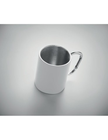 Tasse en métal double paroi personnalisée  - TRUMBA Matières : acier inoxydable Couleurs : blanc personnalisation rapide en Fran