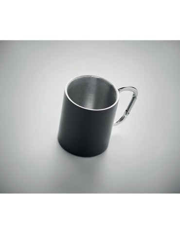 Tasse en métal double paroi personnalisée  - TRUMBA Matières : acier inoxydable Couleurs : noir objet promotionnel éco-responsab