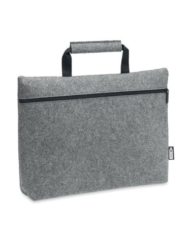 Sac ordinateur  en feutre RPET - TAPLA Matières : PET recyclé Couleurs : gris personnalisable avec votre logo