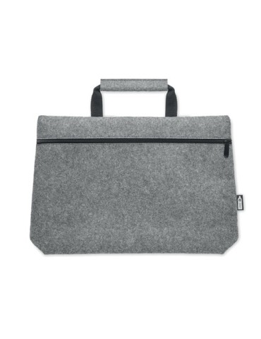 Sac ordinateur  en feutre RPET - TAPLA Matières : PET recyclé Couleurs : gris impression haute définition