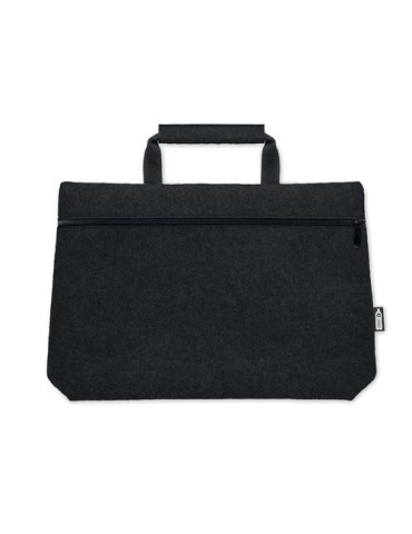 Sac ordinateur  en feutre RPET - TAPLA Matières : PET recyclé Couleurs : noir marquage laser ultra précis