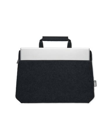 Sac ordinateur  en feutre RPET - TAPLA Matières : PET recyclé Couleurs : noir cadeau collaborateur premium