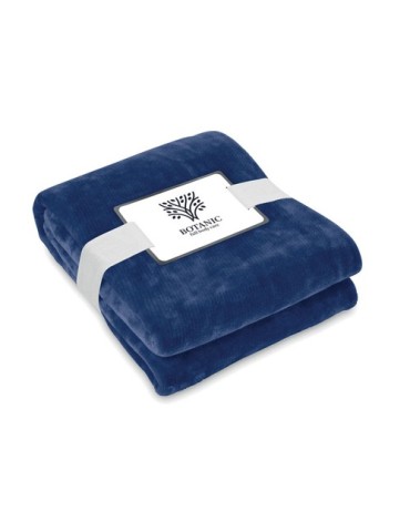 Couverture polaire  personnalisée 280gr RPET LOGAN Matières : PET recyclé Couleurs : bleu impression logo haute qualité