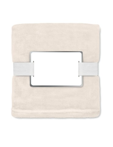 Couverture polaire  personnalisée 280gr RPET LOGAN Matières : PET recyclé Couleurs : beige livraison express 24h 48h
