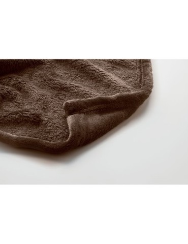 Couverture polaire  personnalisée 280gr RPET LOGAN Matières : PET recyclé Couleurs : chocolat cadeau entreprise pas cher