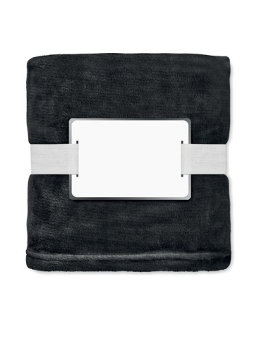 Couverture polaire  personnalisée 280gr RPET LOGAN Matières : PET recyclé Couleurs : noir cadeau client original