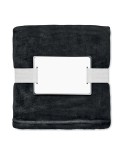 Couverture polaire  personnalisée 280gr RPET LOGAN Matières : PET recyclé Couleurs : noir cadeau client original