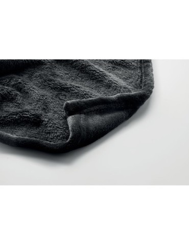 Couverture polaire  personnalisée 280gr RPET LOGAN Matières : PET recyclé Couleurs : noir personnalisation sur mesure