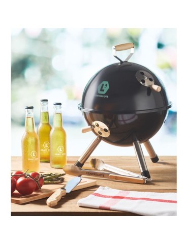 Pince BBQ Économique Personnalisée en Acier Inoxydable - INIQ Matières : acier inoxydable Couleurs : bois cadeau entreprise pas 